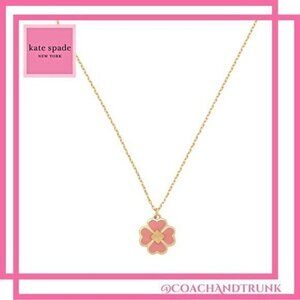 KATE SPADE Spades & Studs Gold with Peach Nectar Enamel Pendant NWT